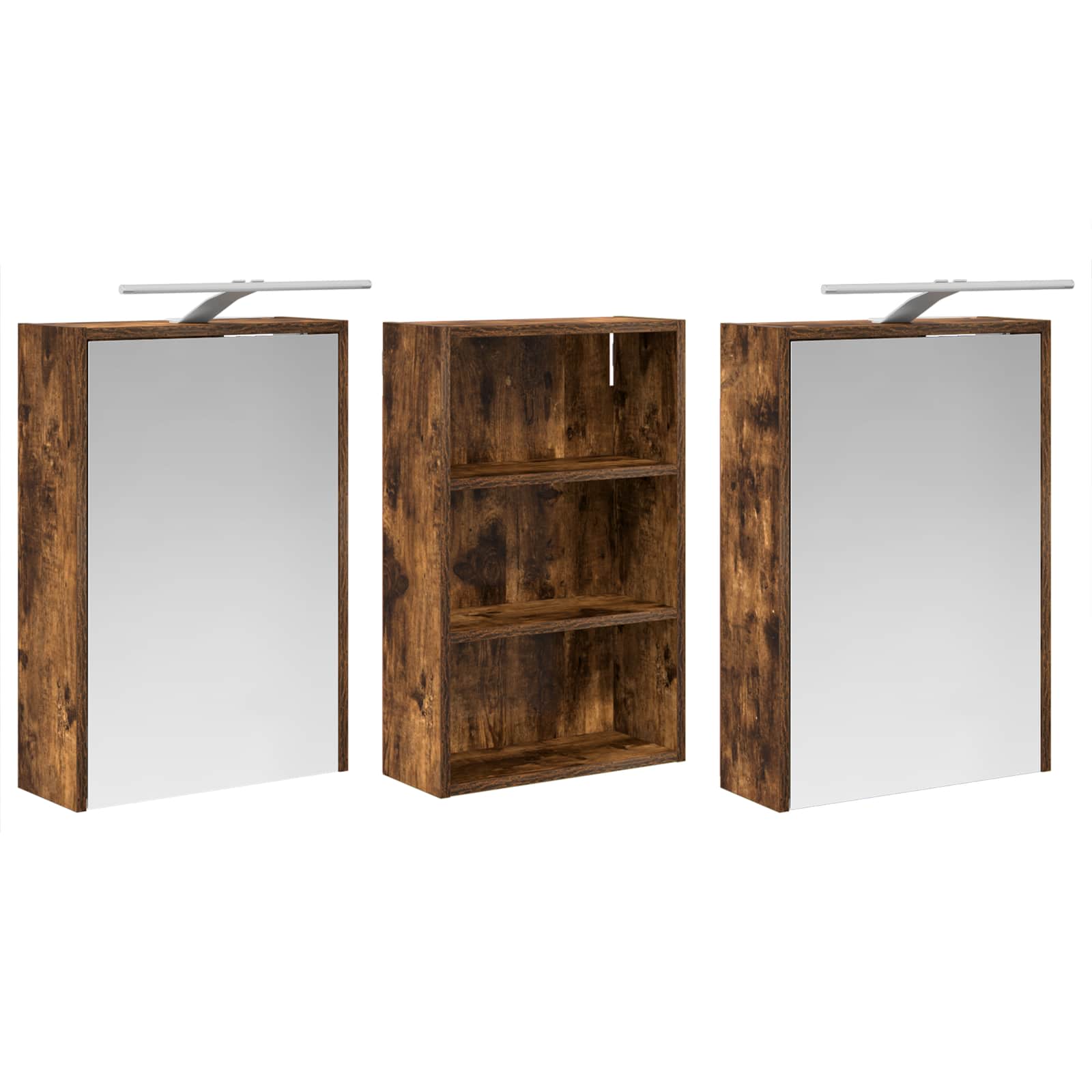 Set ormarića za kupaonicu s policom 3 pcs 126 x 16 x 62.5 cm