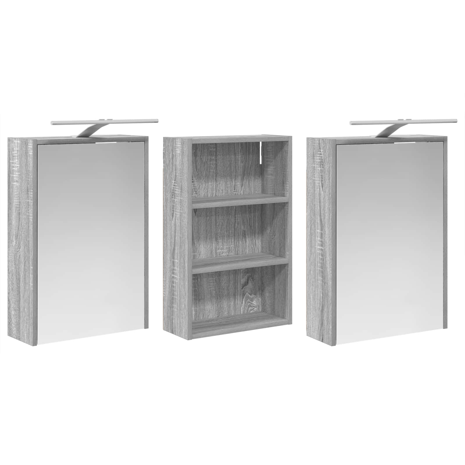 Set ormarića za kupaonicu s policom 3 pcs 126 x 16 x 62.5 cm
