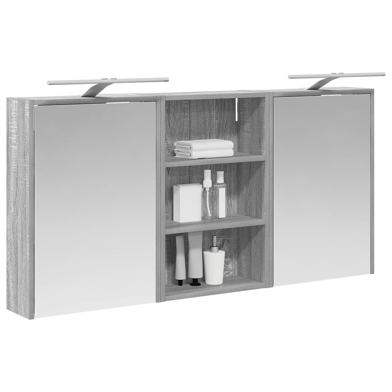 Set ormarića za kupaonicu s policom 3 pcs 126 x 16 x 62.5 cm
