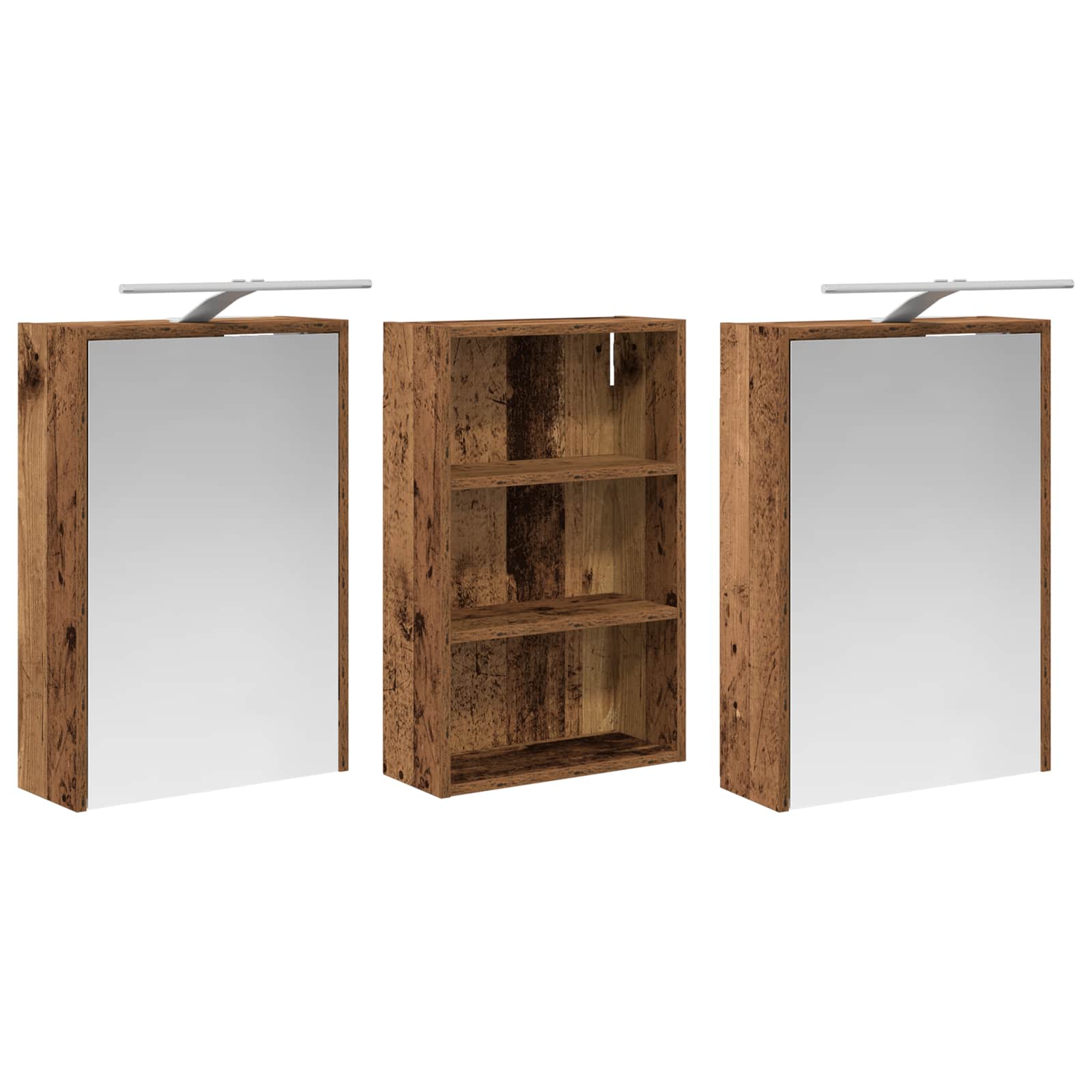 Set ormarića za kupaonicu s policom 3 pcs 126 x 16 x 62.5 cm