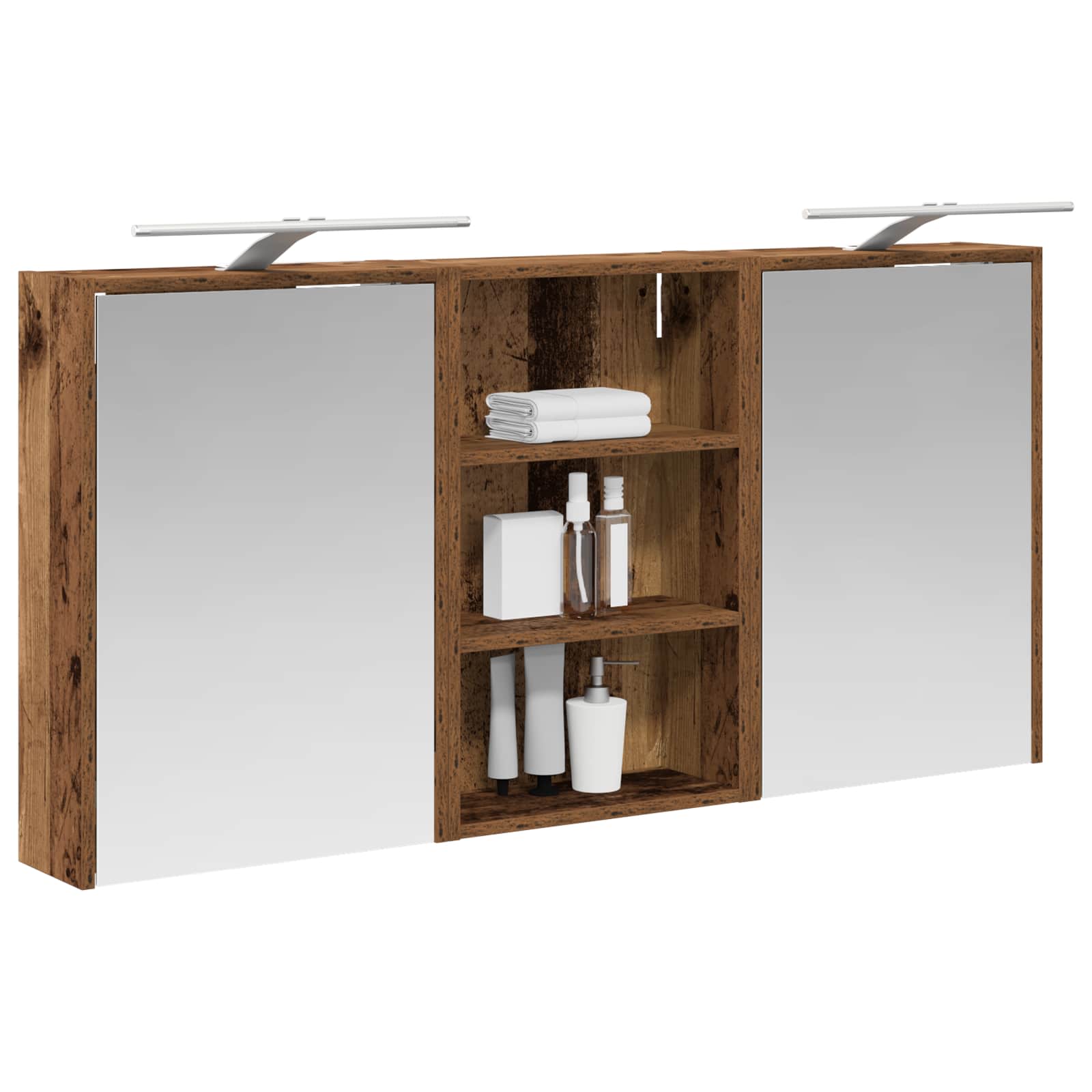Set ormarića za kupaonicu s policom 3 pcs 126 x 16 x 62.5 cm