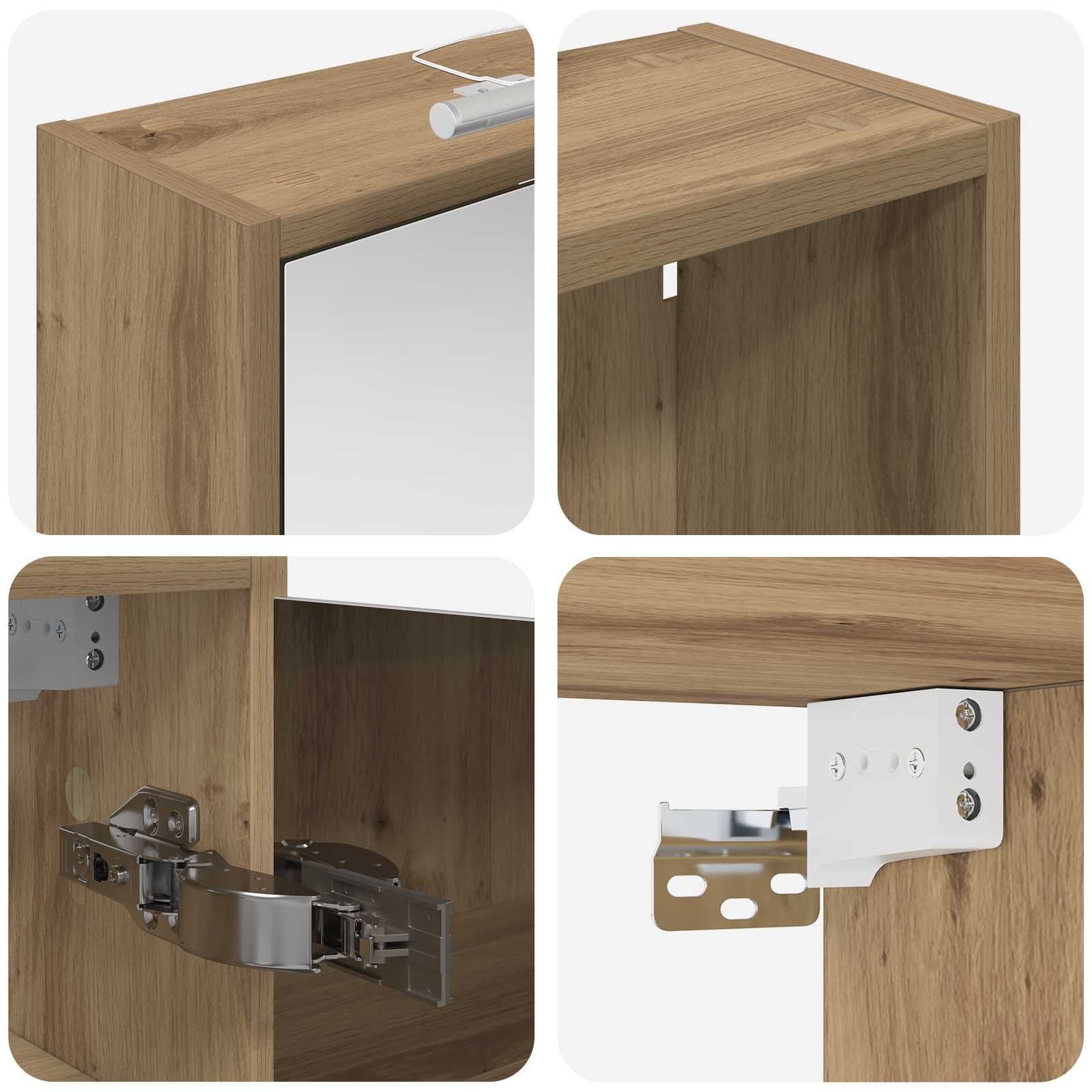 Set ormarića za kupaonicu s policom 3 pcs 126 x 16 x 62.5 cm
