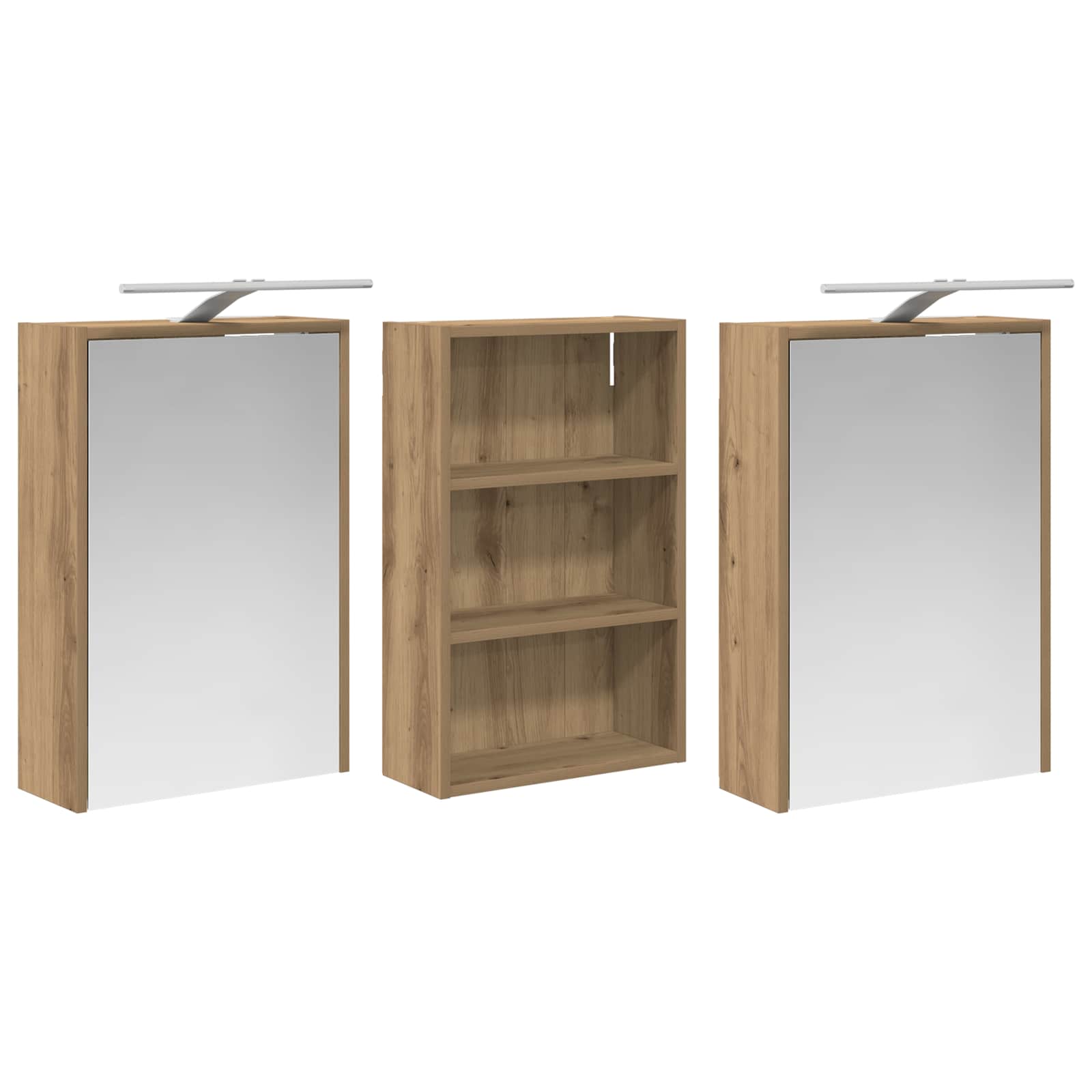 Set ormarića za kupaonicu s policom 3 pcs 126 x 16 x 62.5 cm