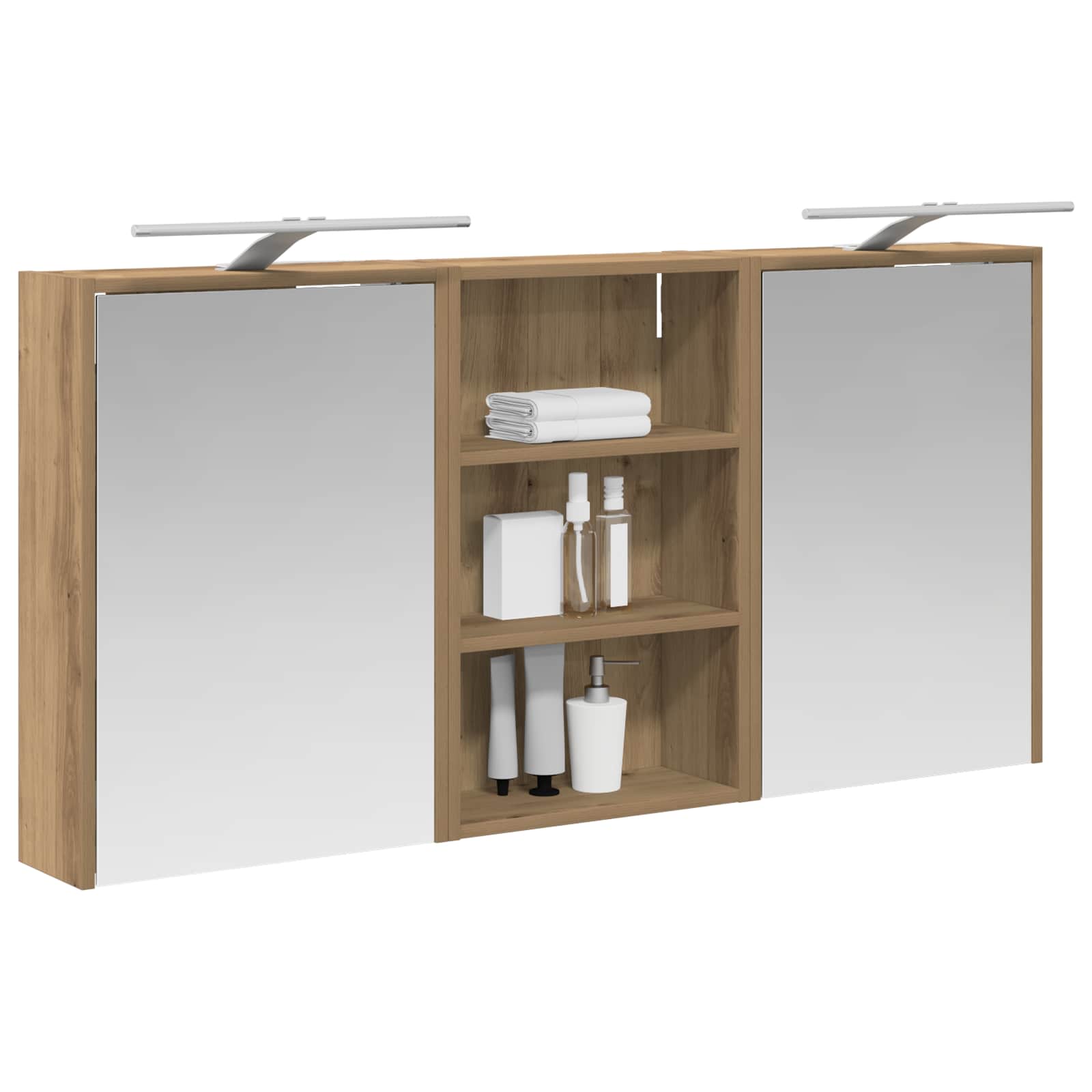 Set ormarića za kupaonicu s policom 3 pcs 126 x 16 x 62.5 cm