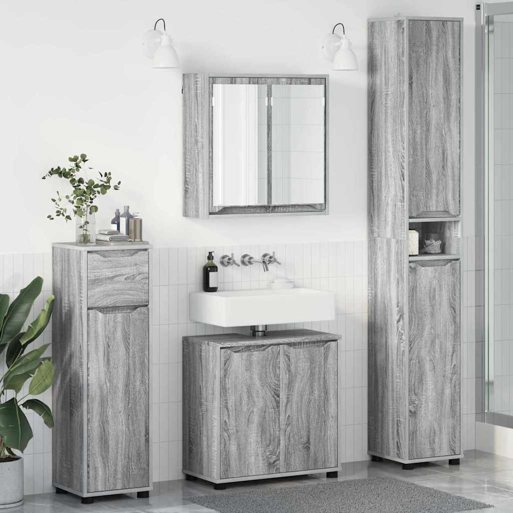 Set namještaja za kupaonicu 4 pcs Siva Sonoma Konstruirano drvo