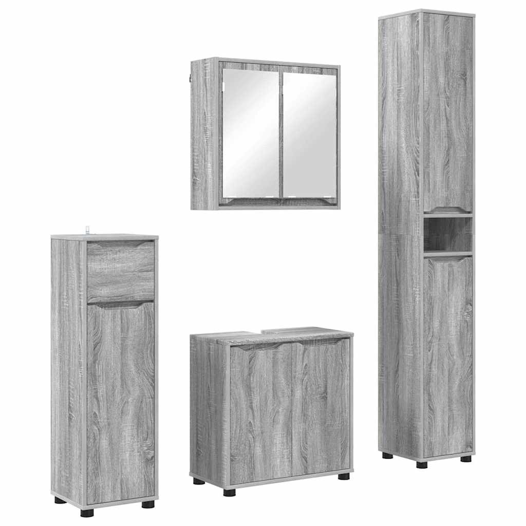 Set namještaja za kupaonicu 4 pcs Siva Sonoma Konstruirano drvo