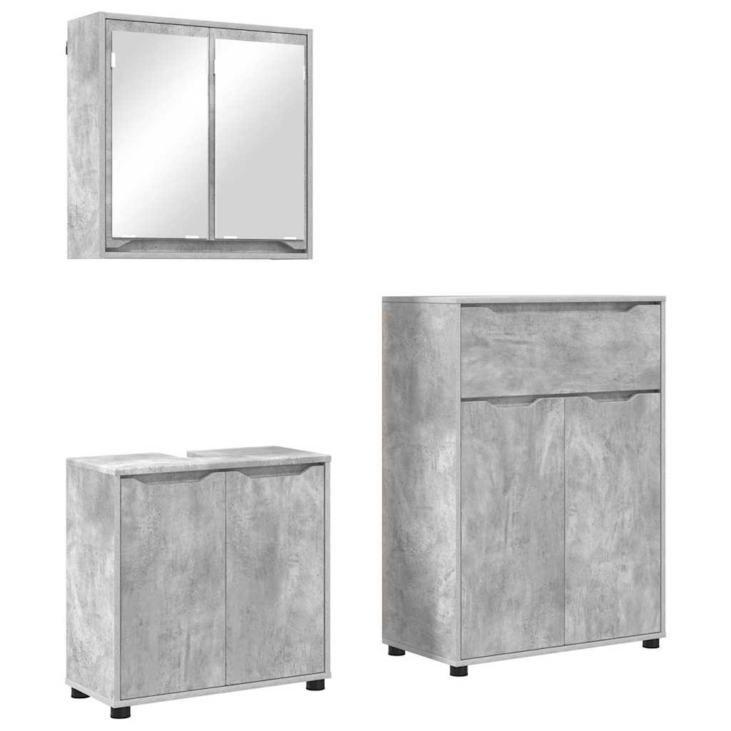 Set namještaja za kupaonicu s ladicama 3 pcs Betonski sivi