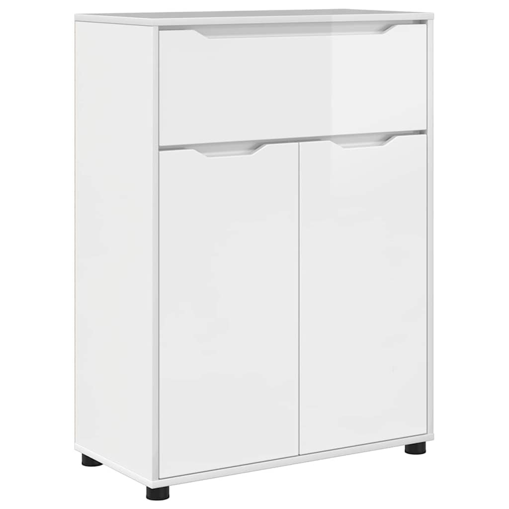 Set namještaja za kupaonicu s ladicama 3 pcs Visoki sjaj bijela