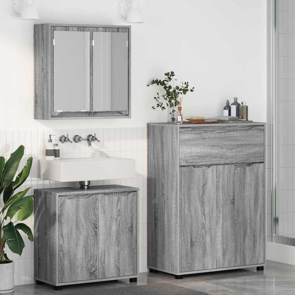 Set namještaja za kupaonicu 3 pcs Siva Sonoma Konstruirano drvo
