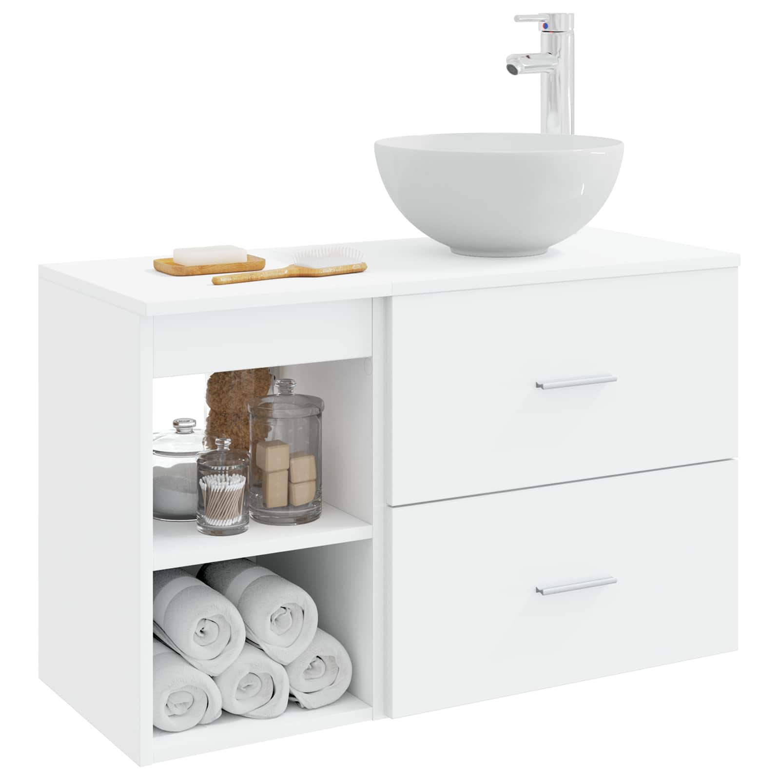 Set namještaja za kupaonicu 2 pcs Bijela Konstruirano drvo