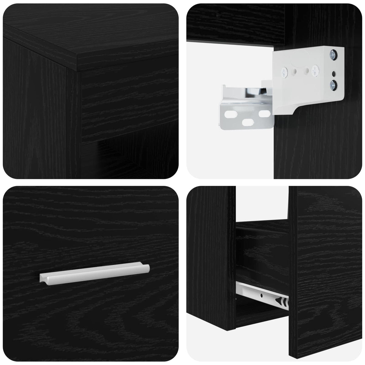 Set namještaja za kupaonicu 2 kom. Crni hrast Konstruirano drvo Crna 49,5 x 35 x 80 cm