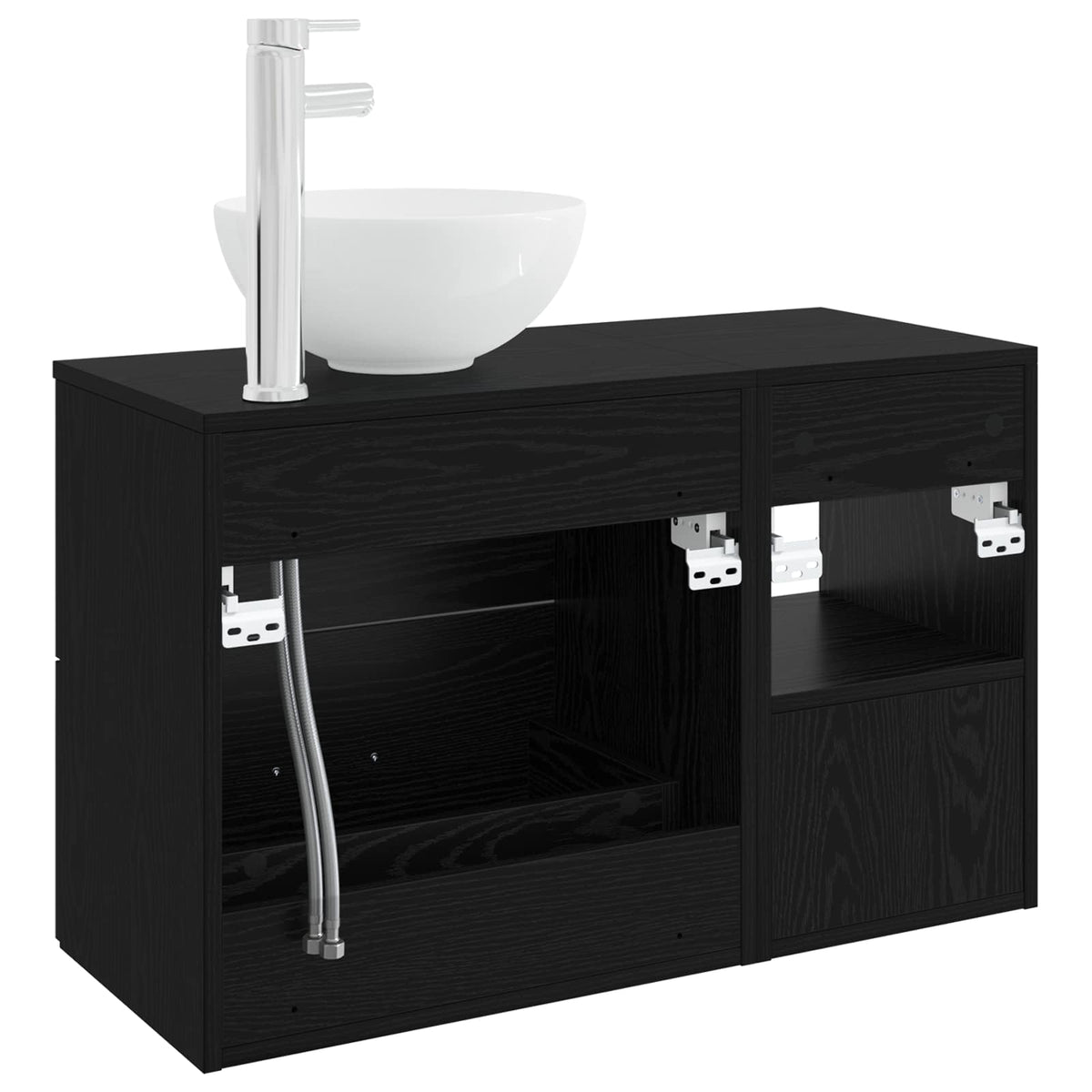 Set namještaja za kupaonicu 2 kom. Crni hrast Konstruirano drvo Crna 49,5 x 35 x 80 cm
