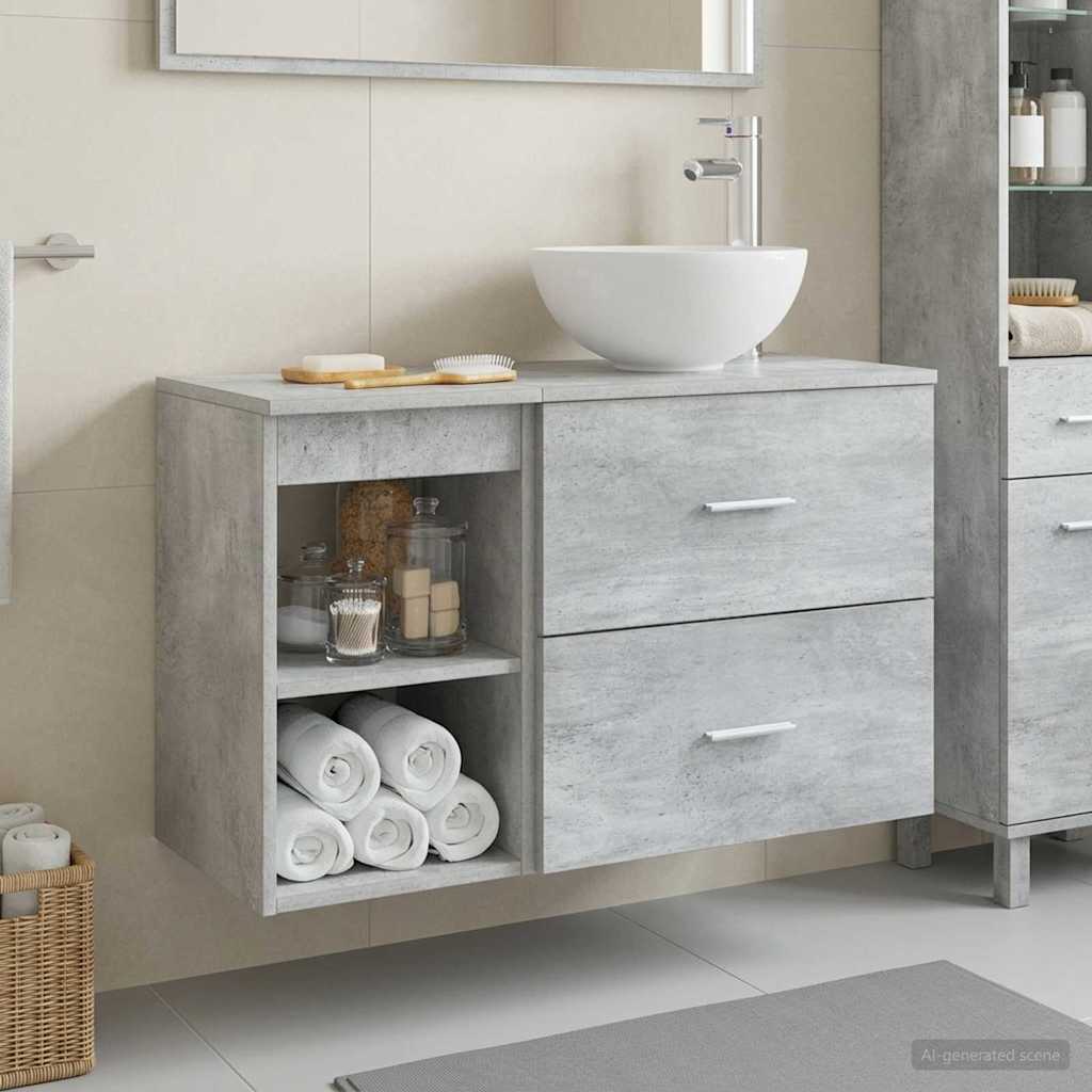 Set namještaja za kupaonicu 2 kom. Betonska siva 49,5 x 41 x 80 cm