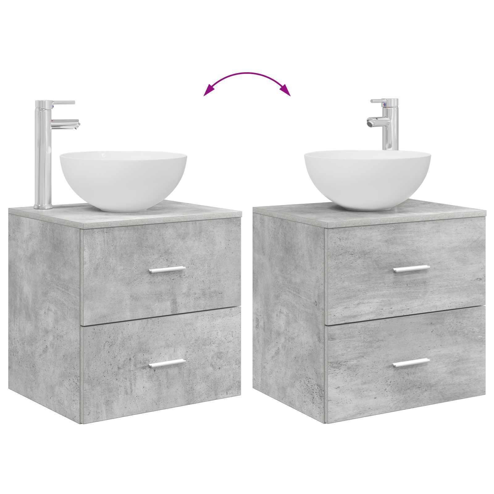 Set namještaja za kupaonicu 2 pcs Betonska siva
