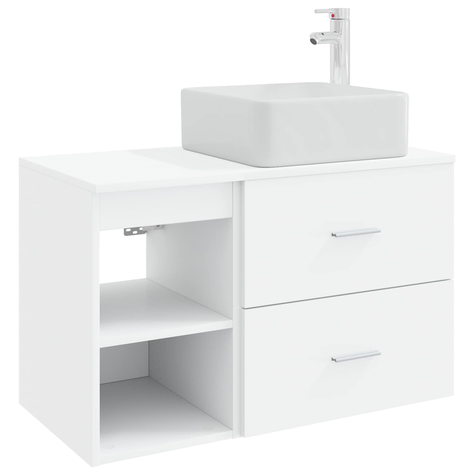 Set namještaja za kupaonicu 2 pcs Bijela Konstruirano drvo
