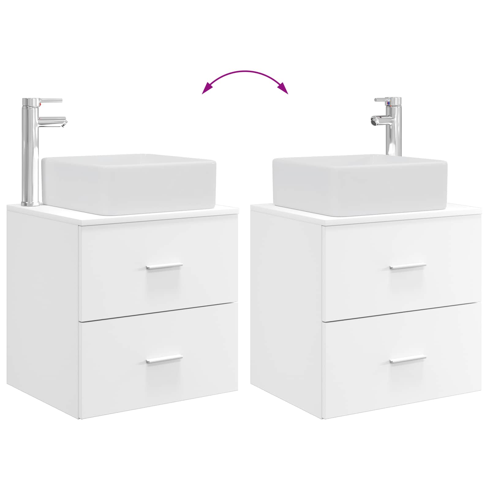 Set namještaja za kupaonicu 2 pcs Bijela Konstruirano drvo
