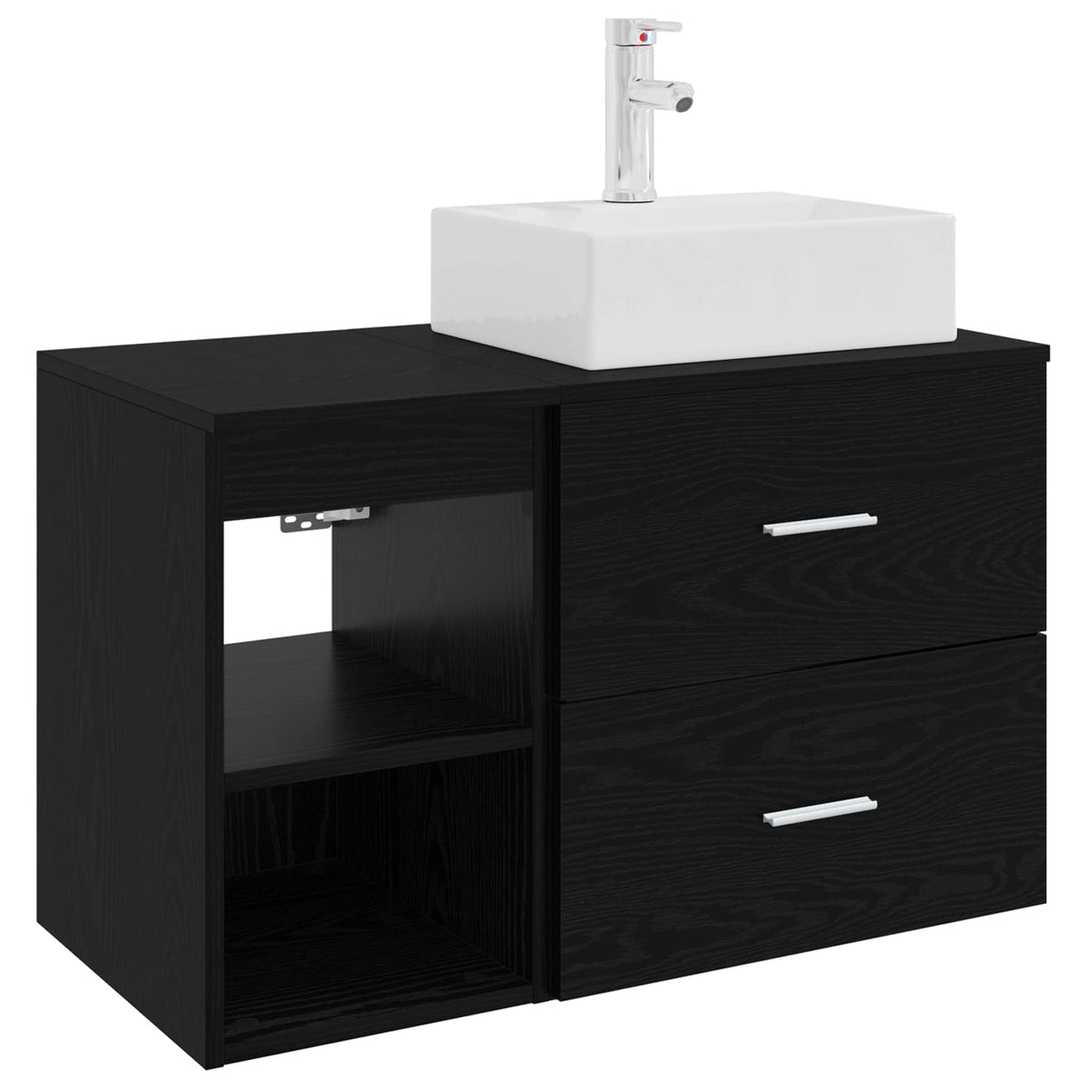 Set namještaja za kupaonicu 2 kom. Crni hrast Konstruirano drvo Crna 49,5 x 41 x 79,5 cm