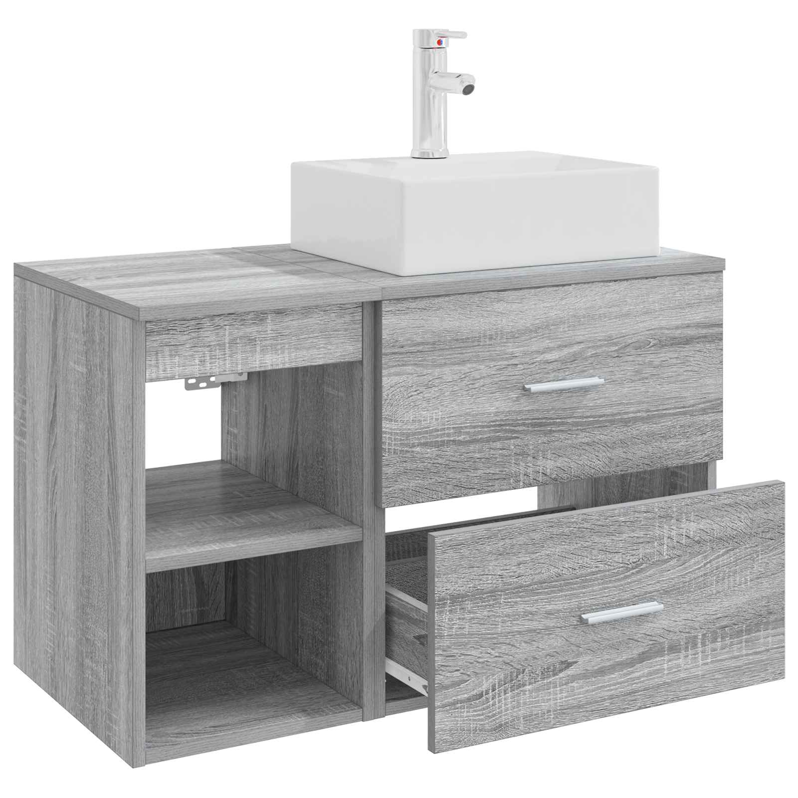 Set namještaja za kupaonicu 2 pcs Siva Sonoma Konstruirano drvo