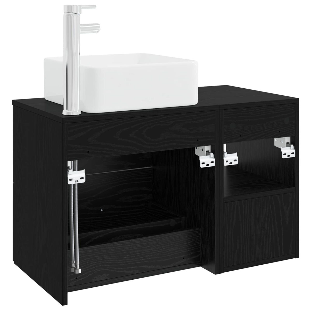 Set namještaja za kupaonicu 2 kom. Crni hrast Konstruirano drvo Crna 53 x 35 x 80 cm