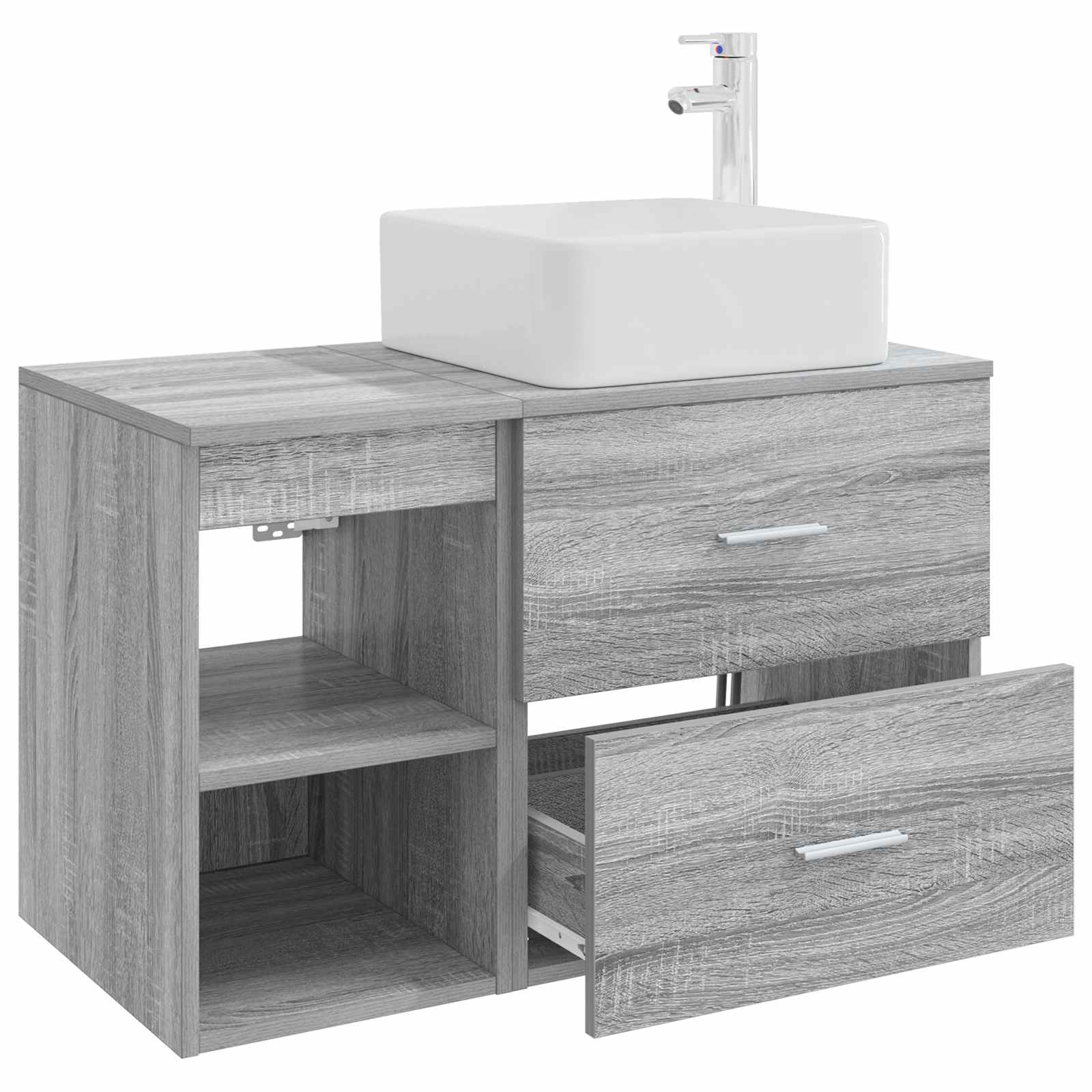 Set namještaja za kupaonicu 2 pcs Siva Sonoma Konstruirano drvo
