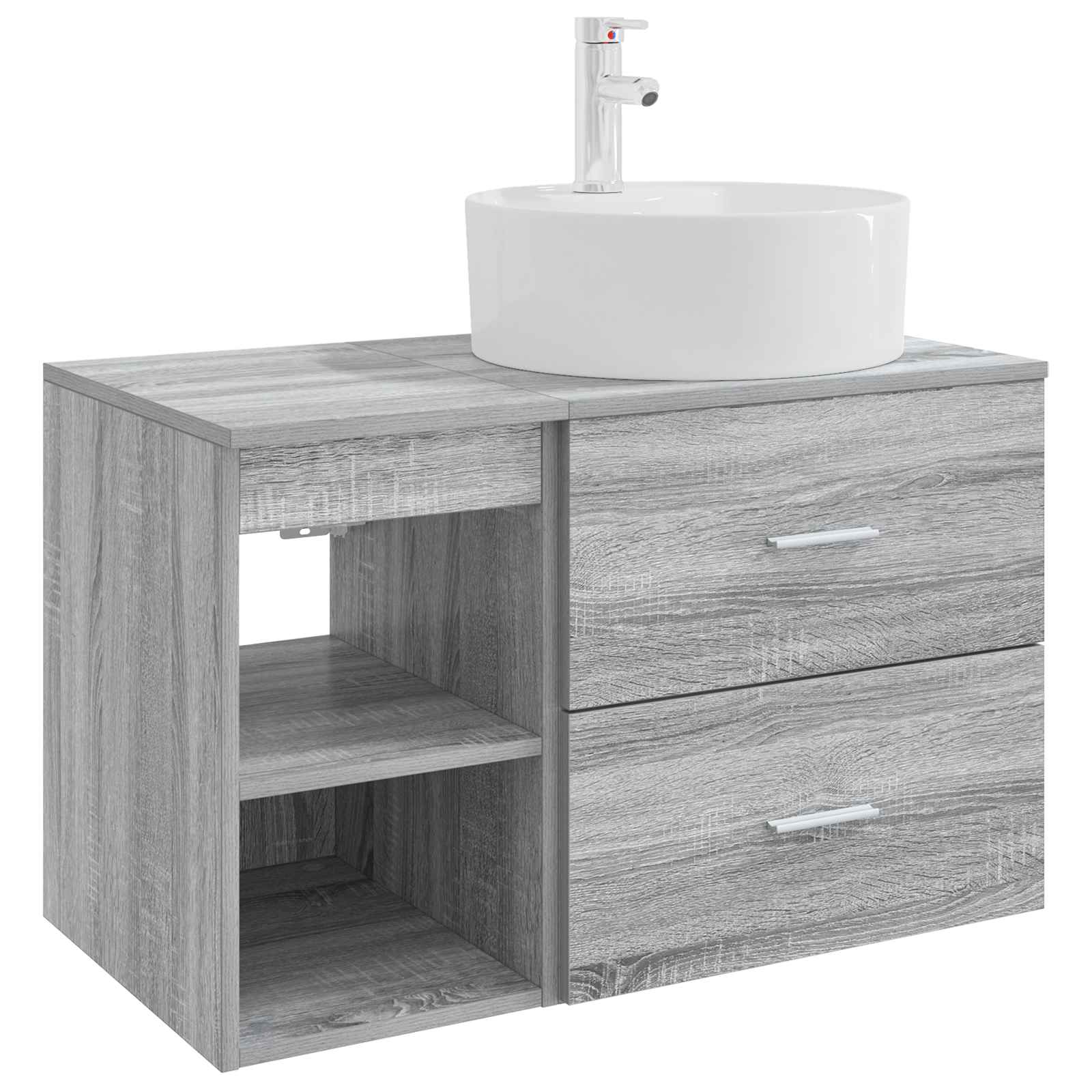 Set namještaja za kupaonicu 2 pcs Siva Sonoma Konstruirano drvo