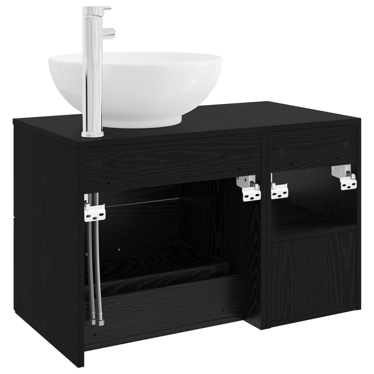 Set namještaja za kupaonicu 2 kom. Crni hrast Konstruirano drvo Crna 49,5 x 44,5 x 80 cm
