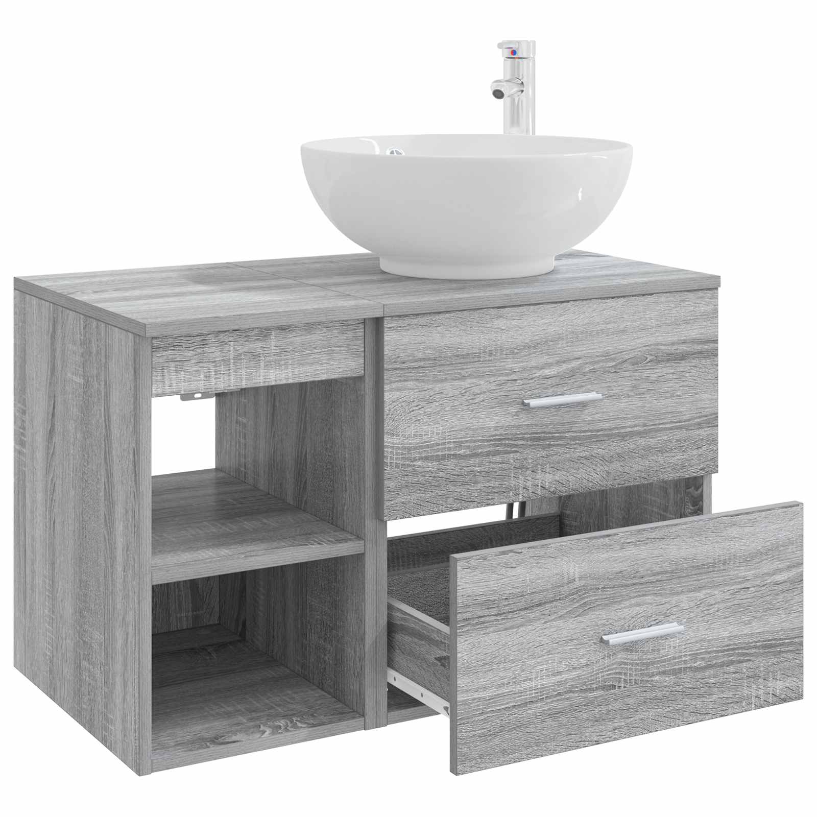 Set namještaja za kupaonicu 2 pcs Siva Sonoma Konstruirano drvo