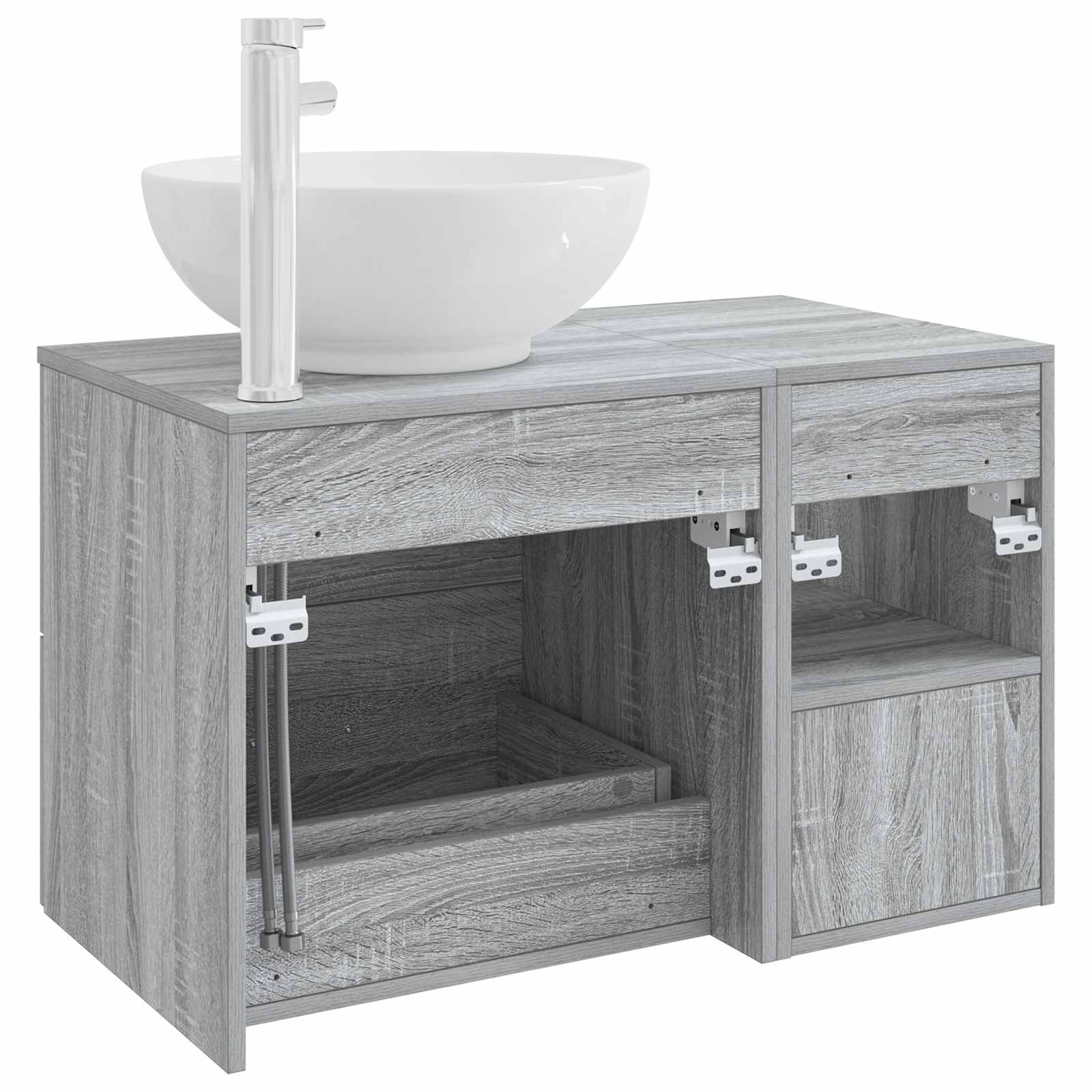 Set namještaja za kupaonicu 2 pcs Siva Sonoma Konstruirano drvo