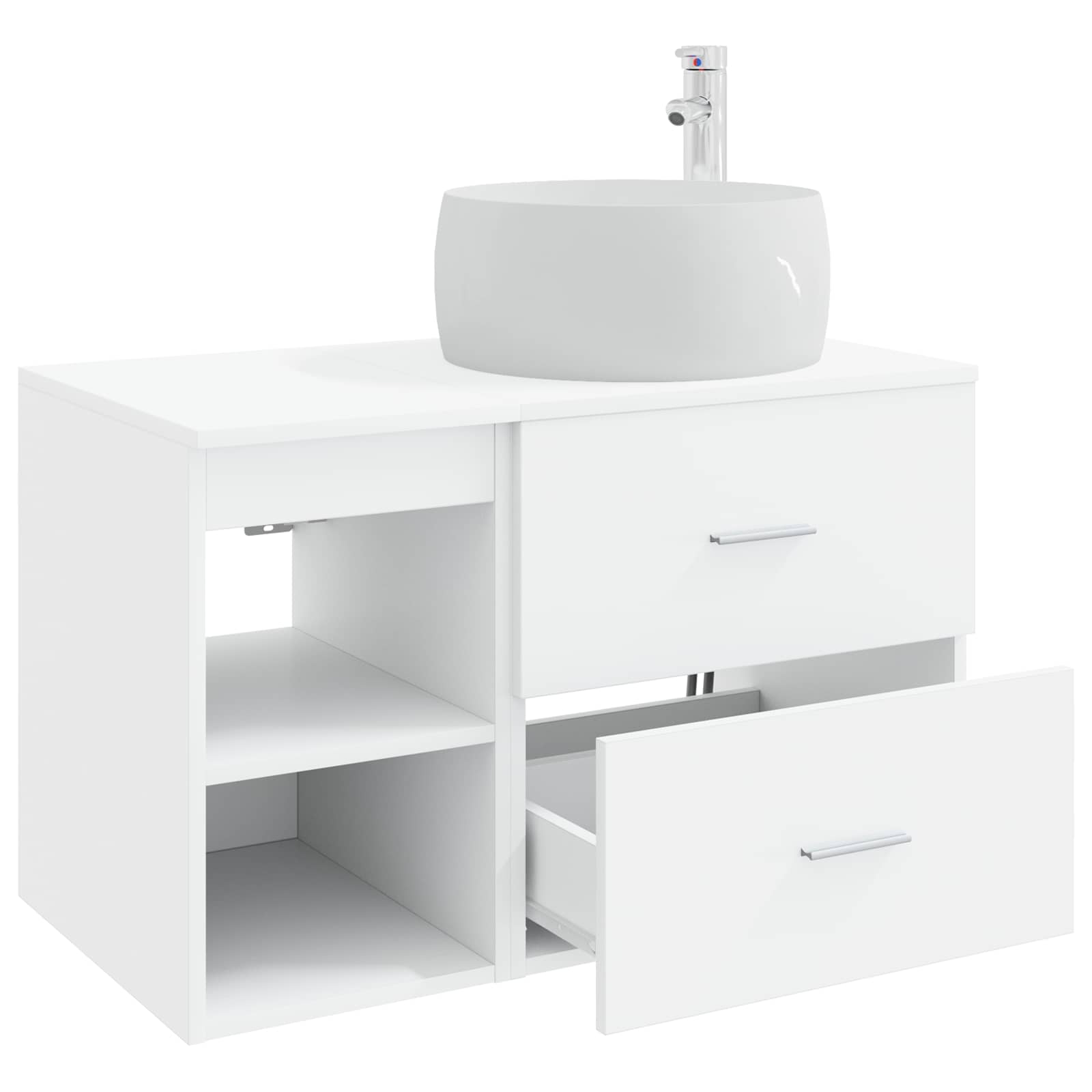 Set namještaja za kupaonicu 2 pcs Bijela Konstruirano drvo