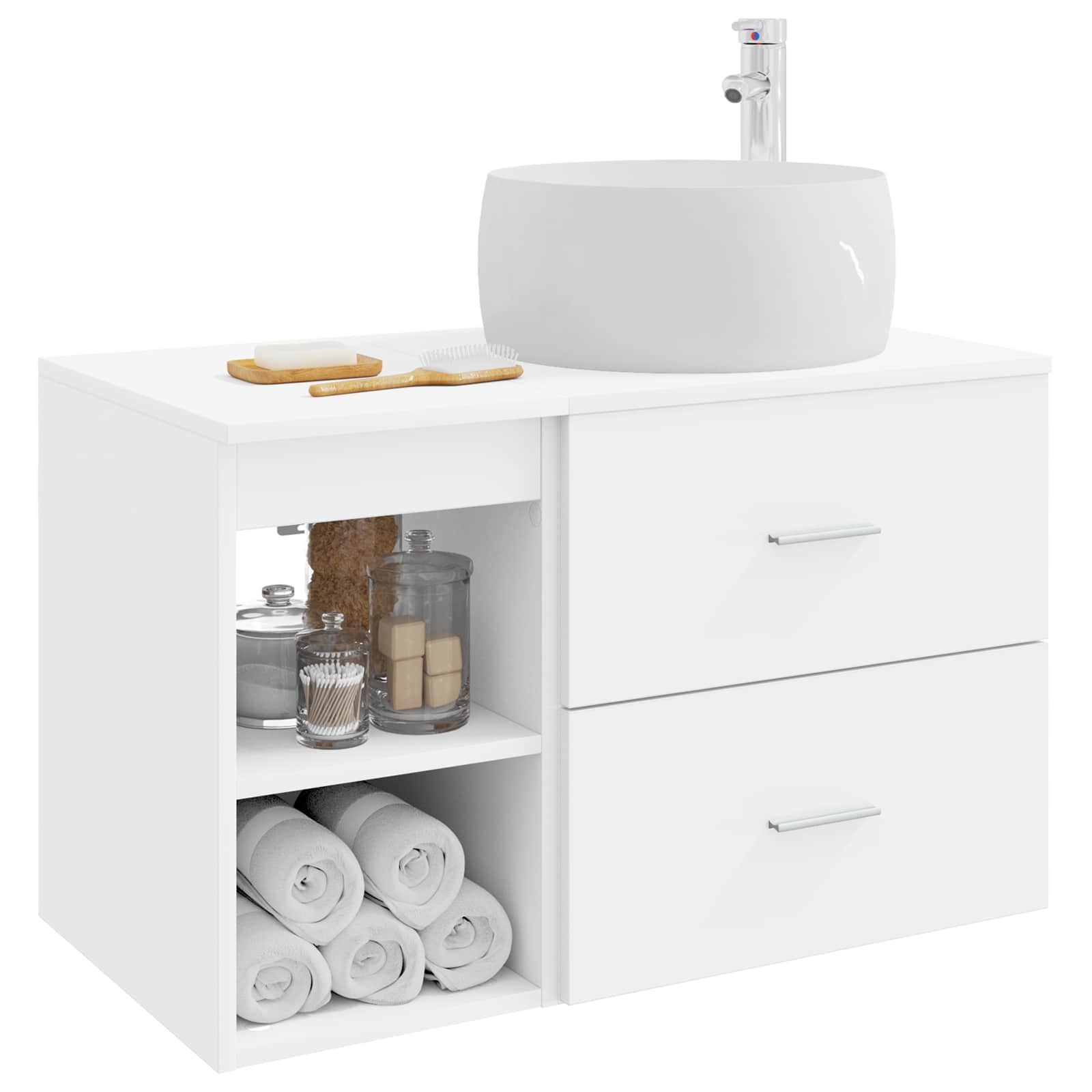Set namještaja za kupaonicu 2 pcs Bijela Konstruirano drvo