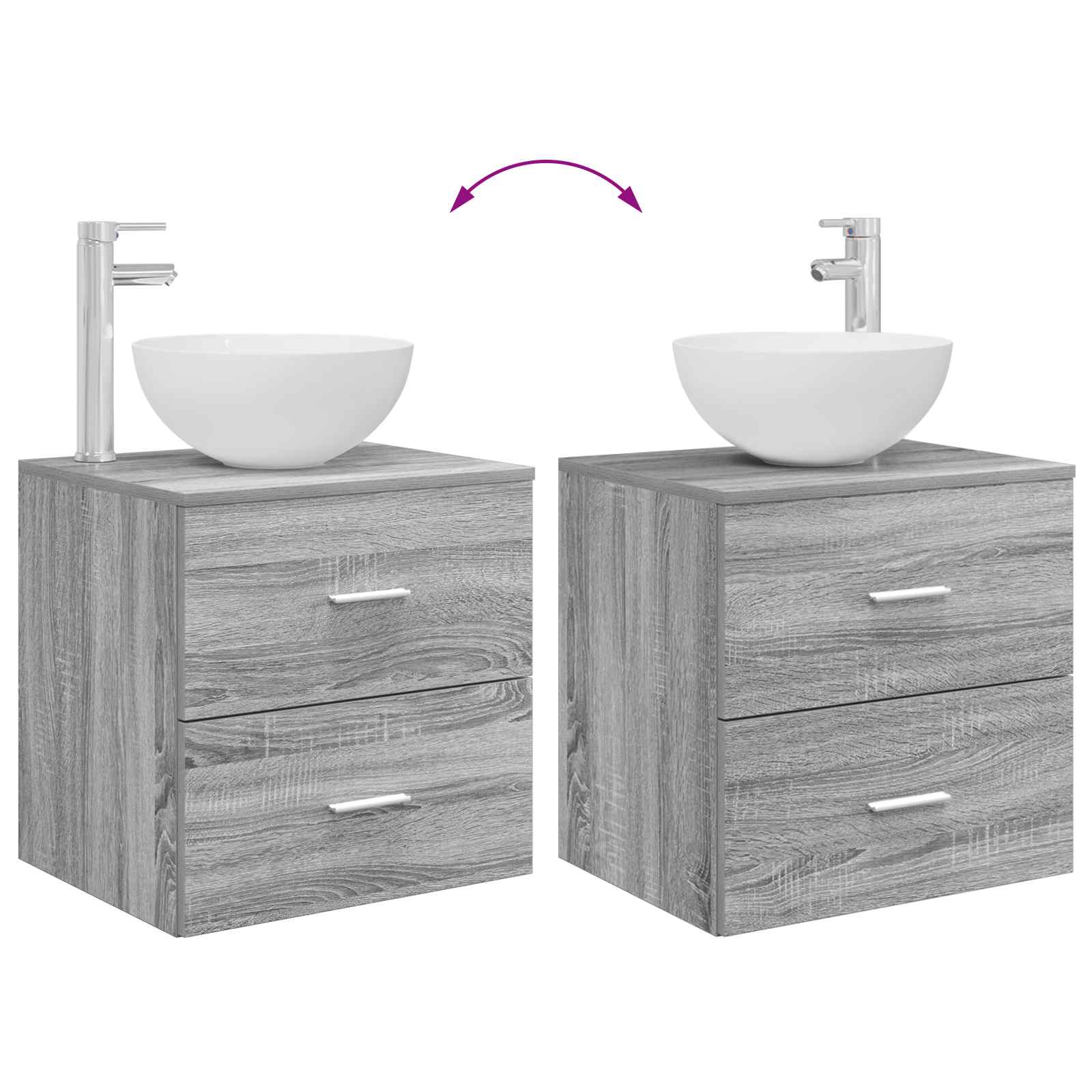 Set namještaja za kupaonicu 2 pcs Siva Sonoma Konstruirano drvo