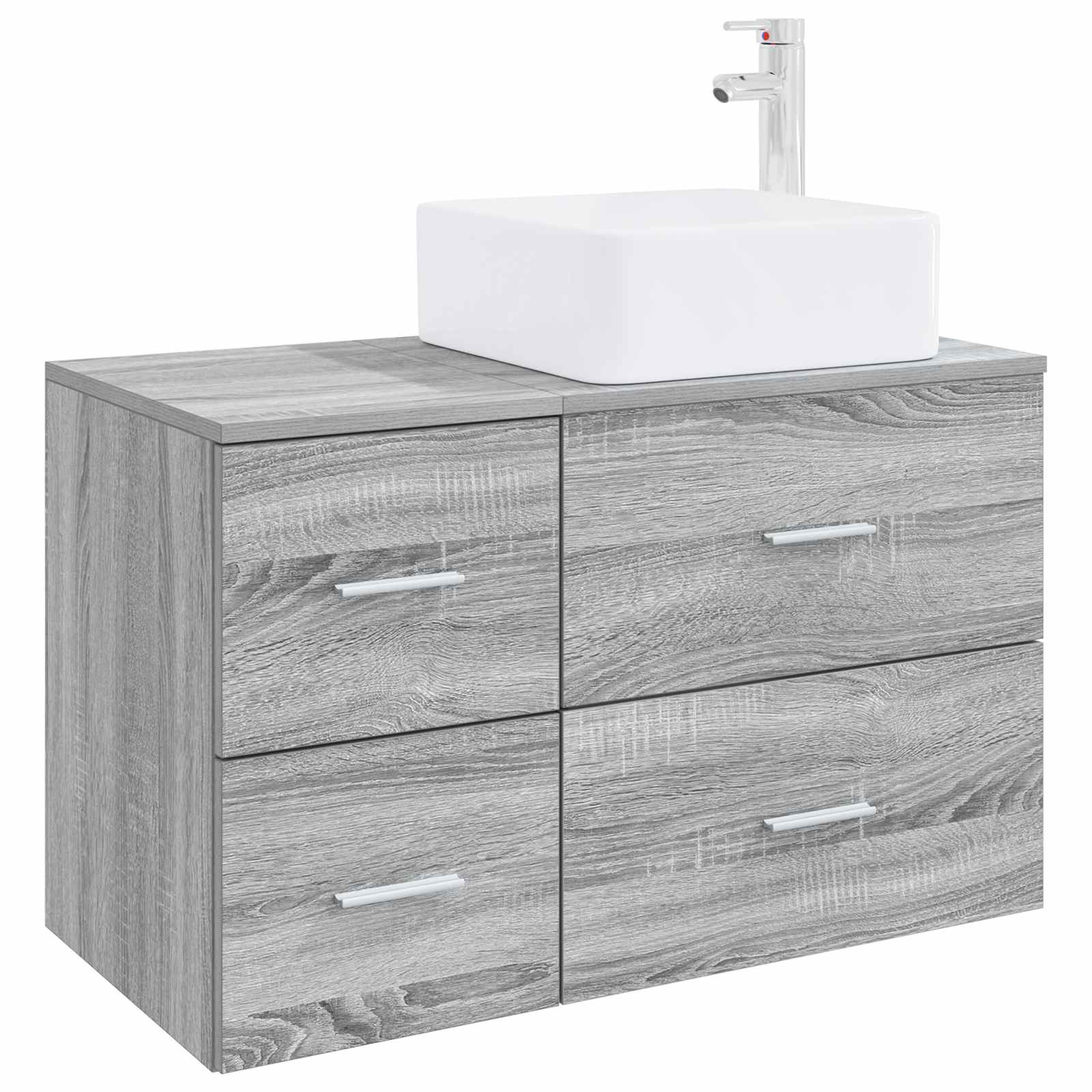 Set namještaja za kupaonicu 2 pcs Siva Sonoma Konstruirano drvo