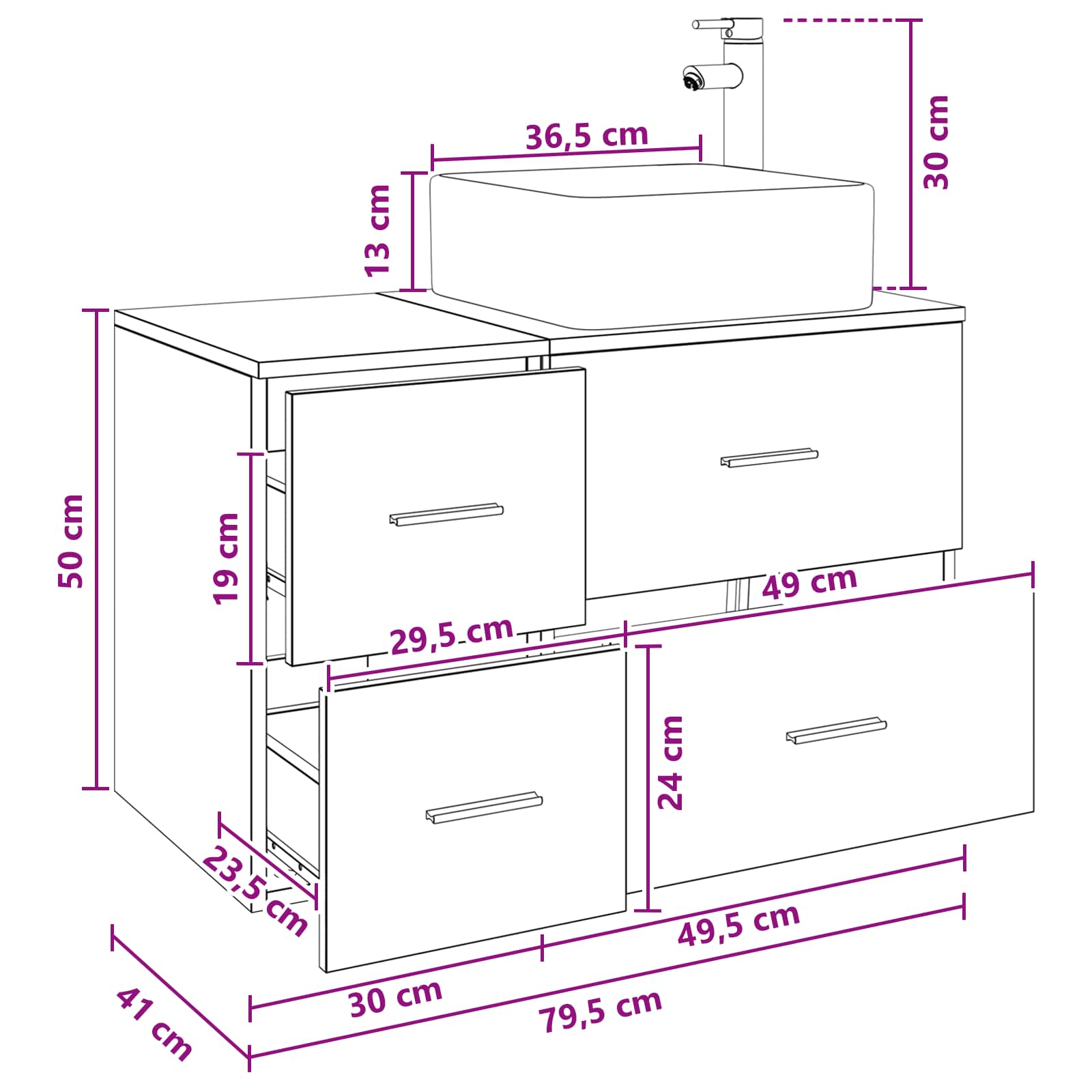 Set namještaja za kupaonicu 2 pcs Siva Sonoma Konstruirano drvo