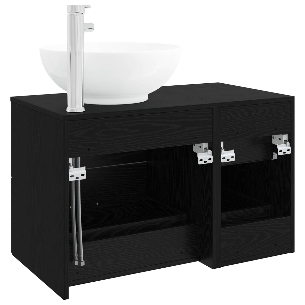 Set namještaja za kupaonicu 2 kom. Crni hrast Konstruirano drvo Crna 49,5 x 44,5 x 80 cm