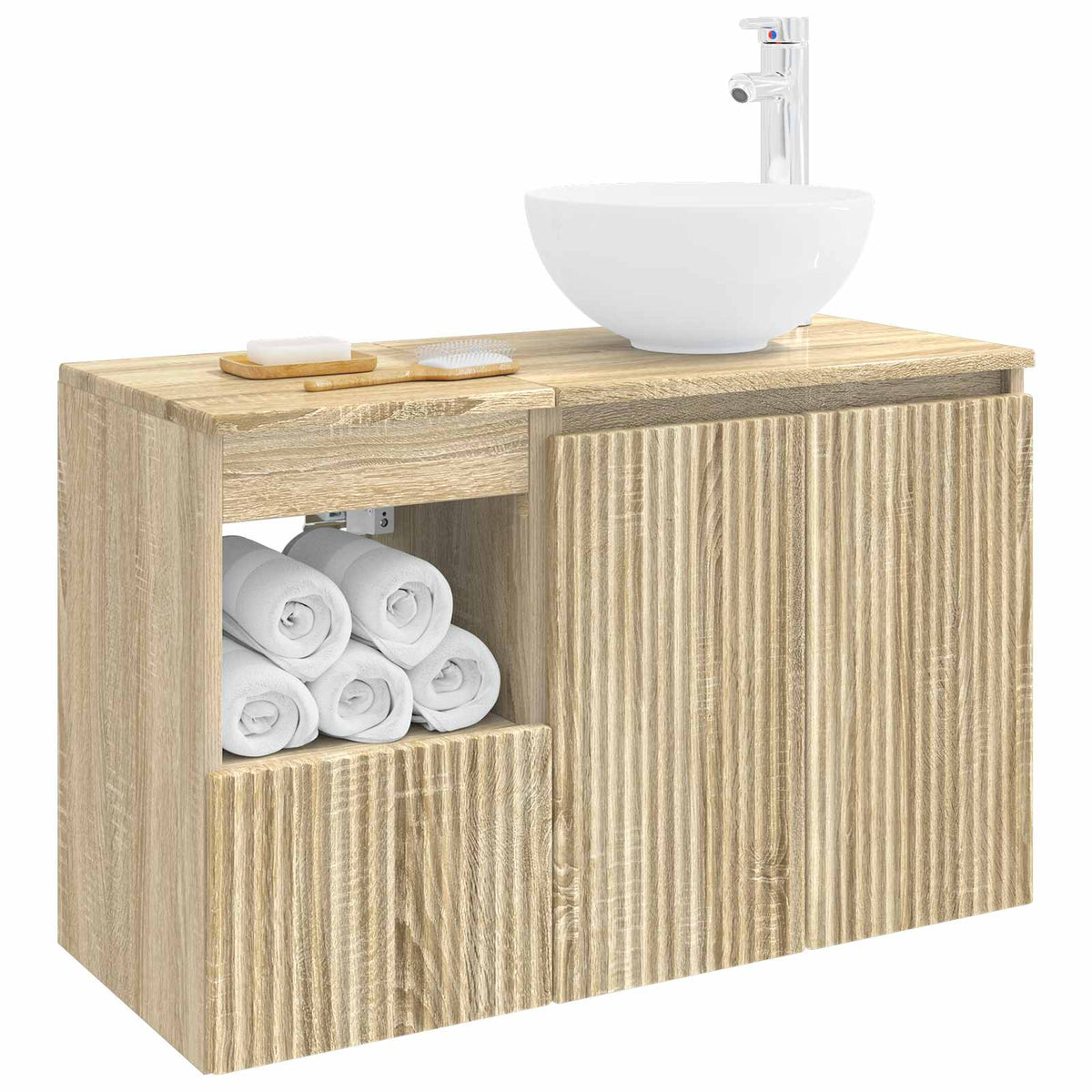 Set namještaja za kupaonicu 2 kom. Hrast sonoma Smeđa 49,5 x 35 x 80 cm