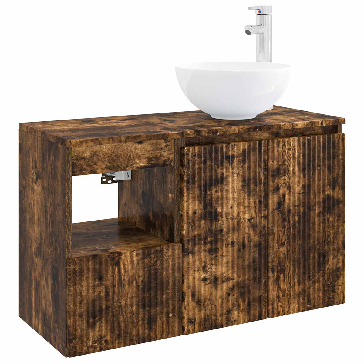 Set namještaja za kupaonicu 2 kom. Dimljeni hrast Smeđa 49.5 x 41 x 80 cm