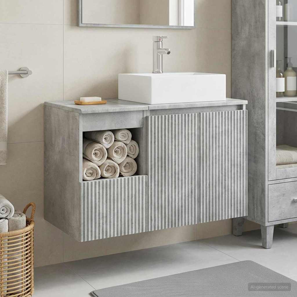 Set namještaja za kupaonicu 2 kom. Betonska siva 49,5 x 41 x 79,5 cm