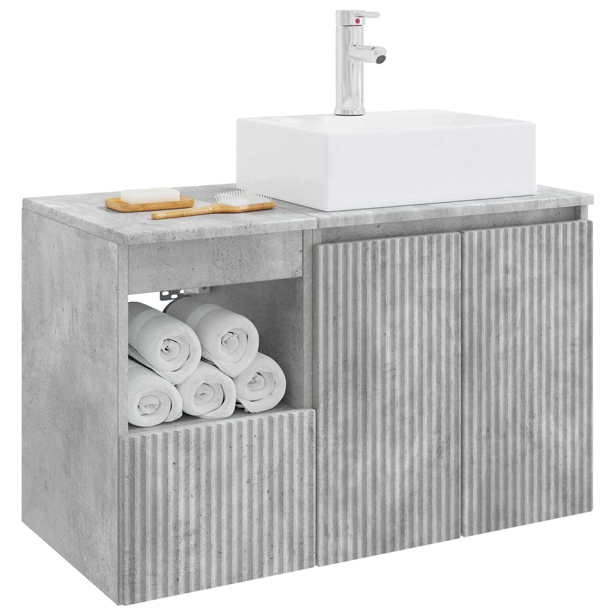 Set namještaja za kupaonicu 2 kom. Betonska siva 49,5 x 41 x 79,5 cm