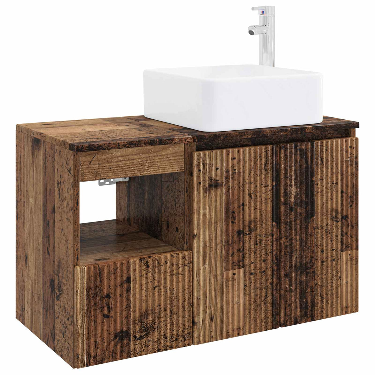 Set namještaja za kupaonicu 2 kom. Staro drvo Konstruirano drvo Smeđa 53 x 35 x 80 cm