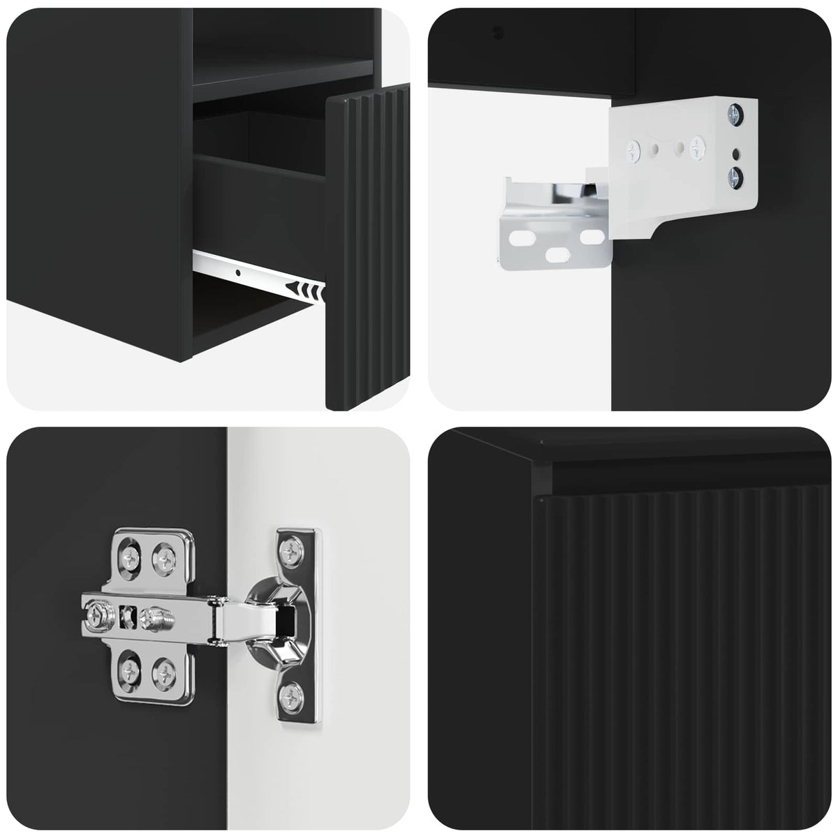 Set namještaja za kupaonicu 2 kom. Crna Konstruirano drvo 49,5 x 44,5 x 80 cm