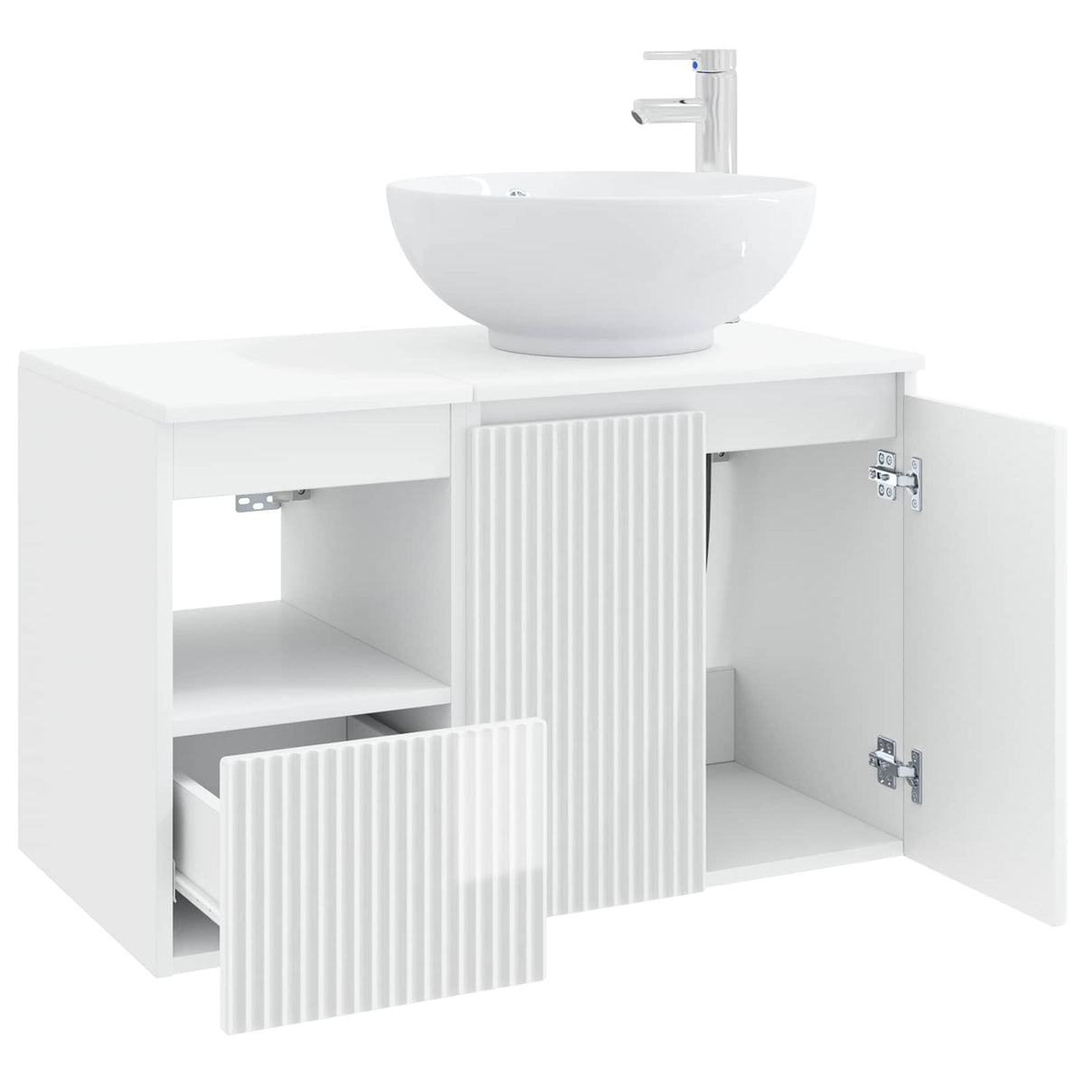 Set namještaja za kupaonicu 2 kom. Bijela visokog sjaja 49,5 x 44,5 x 80 cm