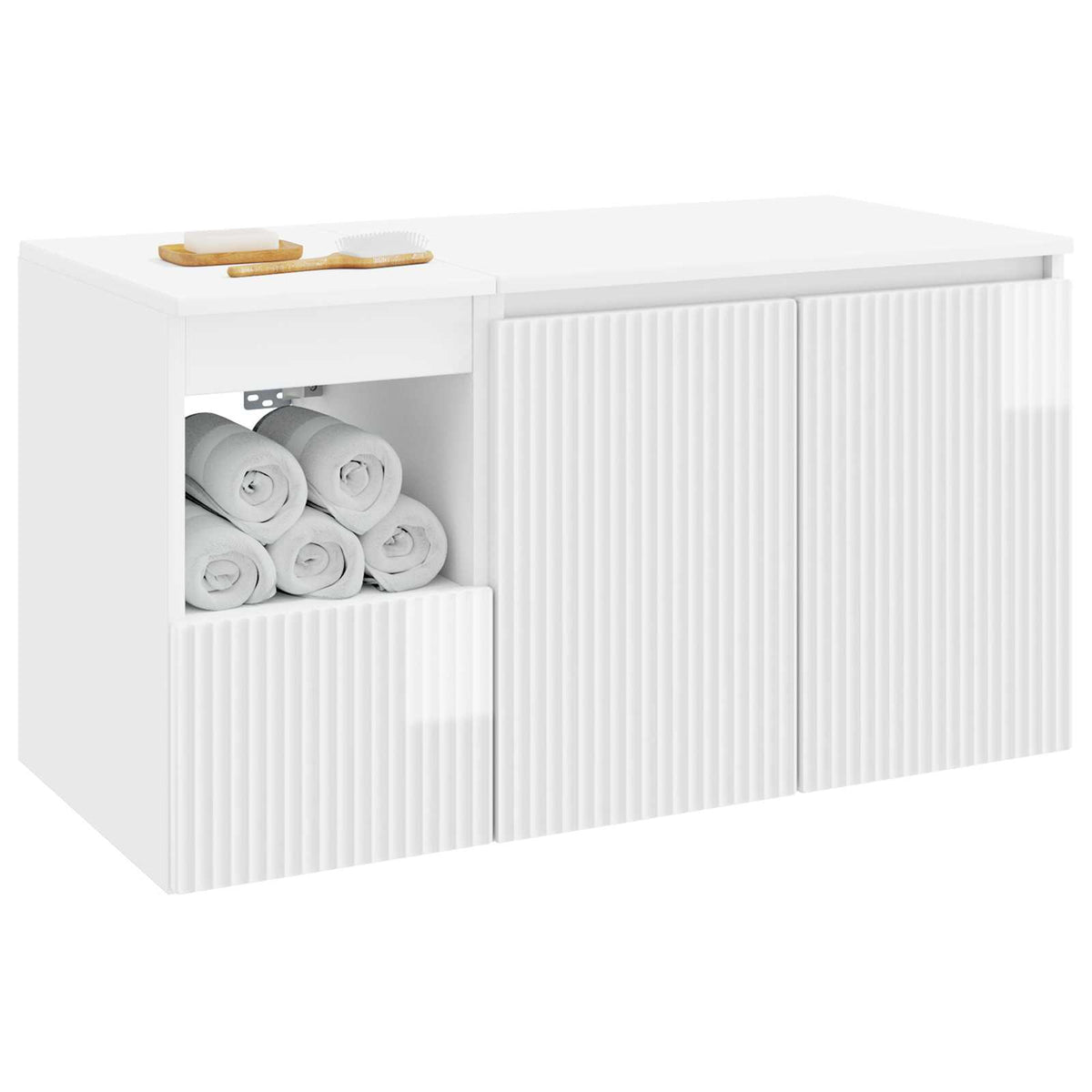 Set namještaja za kupaonicu 2 kom. Bijela visokog sjaja 62,5 x 44,5 x 50 cm