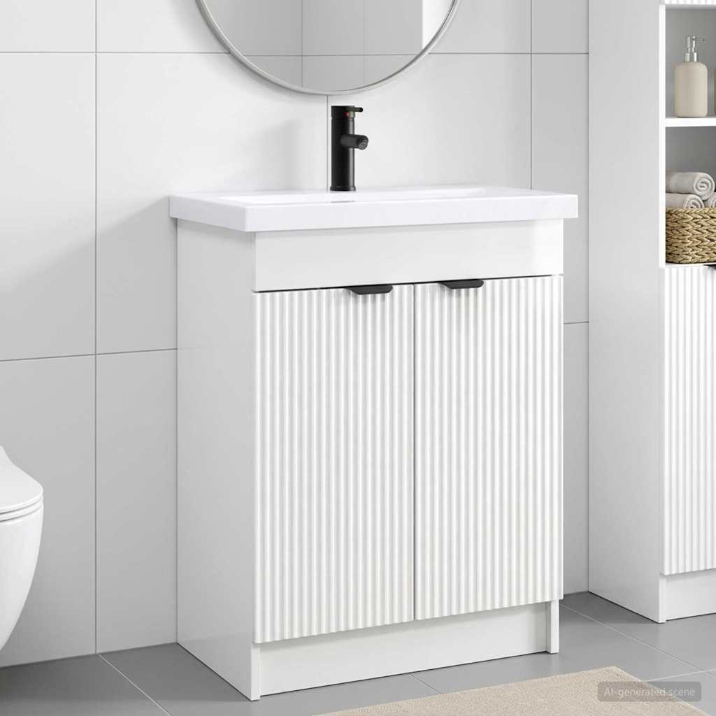 Set namještaja za kupaonicu Bijela visokog sjaja