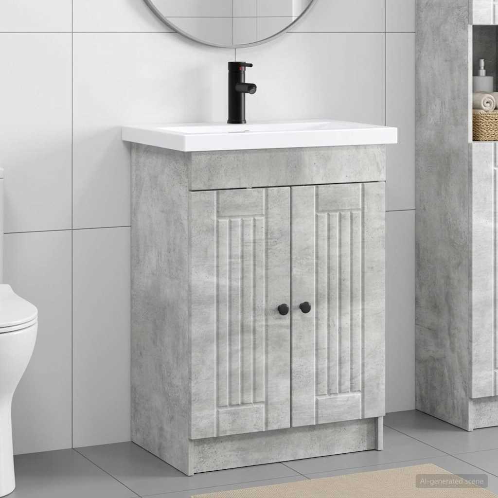 Set namještaja za kupaonicu Betonska siva 56 x 37,5 x 81 cm