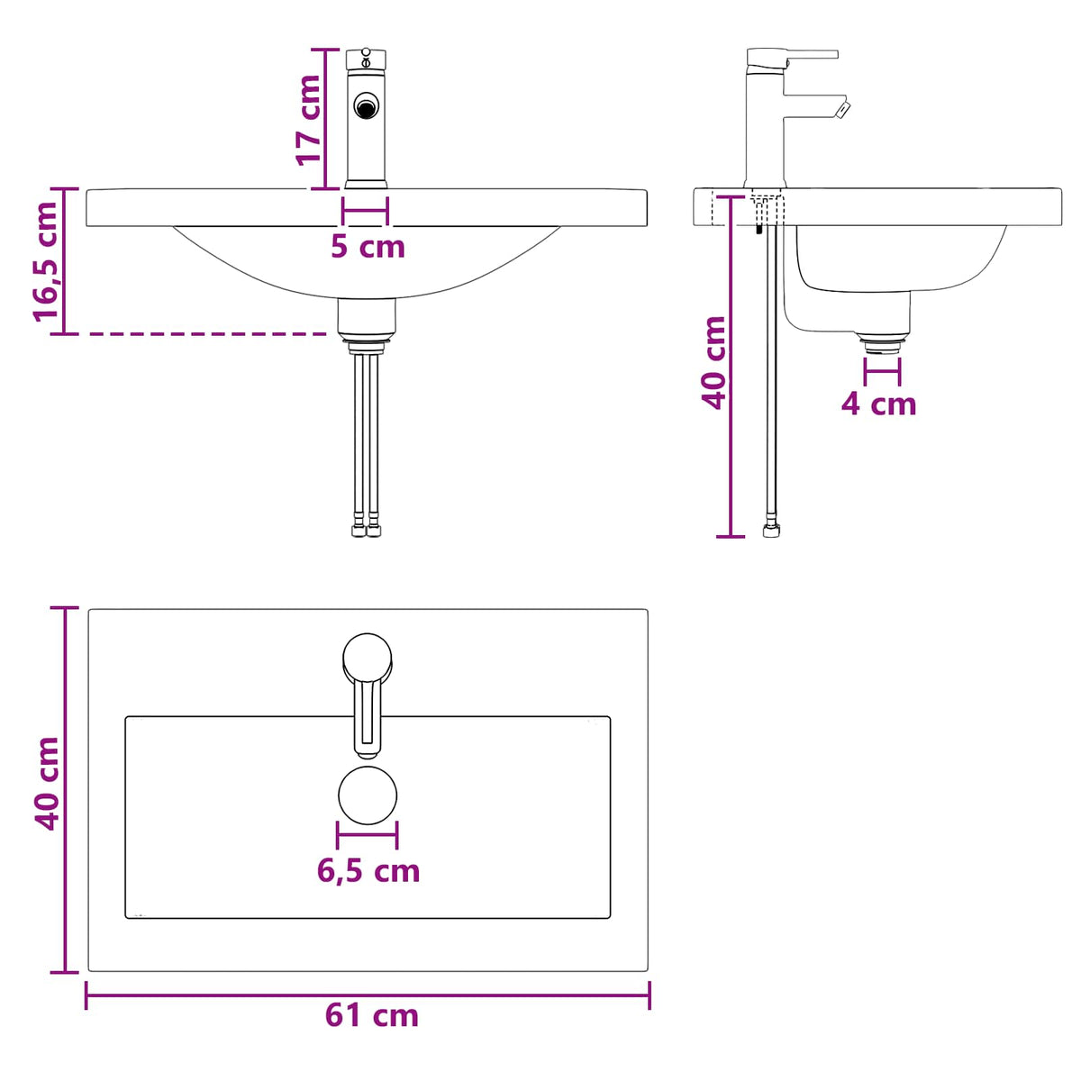 Set namještaja za kupaonicu Hrast artisan 61 x 40 x 84,5 cm