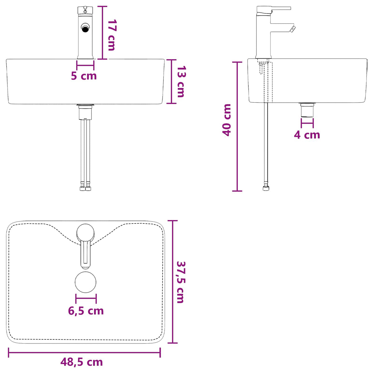 Set namještaja za kupaonicu Crni hrast Konstruirano drvo Crna 62,5 x 44,5 x 50 cm
