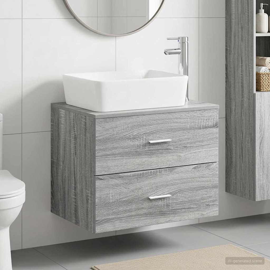 Set namještaja za kupaonicu Siva Sonoma Konstruirano drvo 62.5 x 44.5 x 50 cm