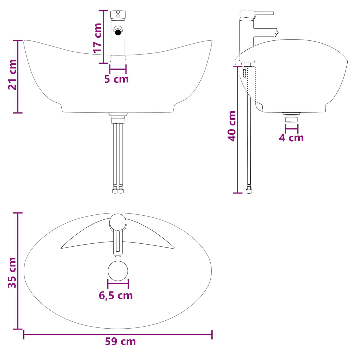 Set namještaja za kupaonicu Crni hrast Konstruirano drvo Crna 62,5 x 44,5 x 50 cm