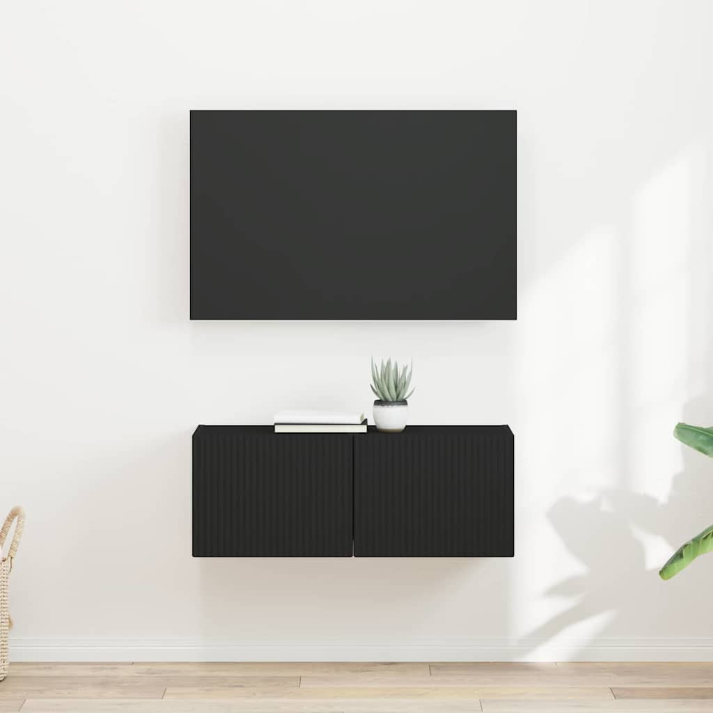 TV zidni ormar 2 pcs Crna 39 x 31 x 29,5 cm Konstruirano drvo