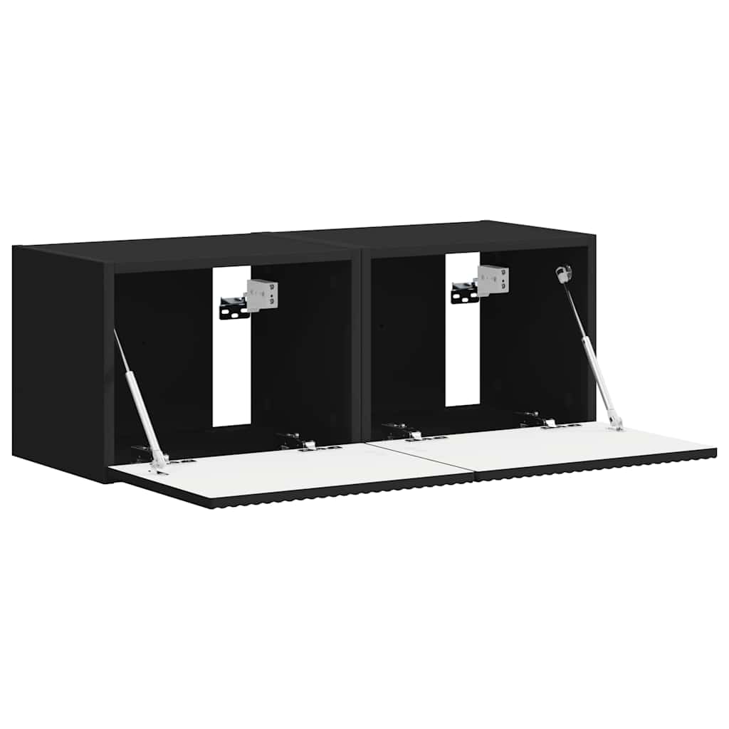 TV zidni ormar 2 pcs Crna 39 x 31 x 29,5 cm Konstruirano drvo